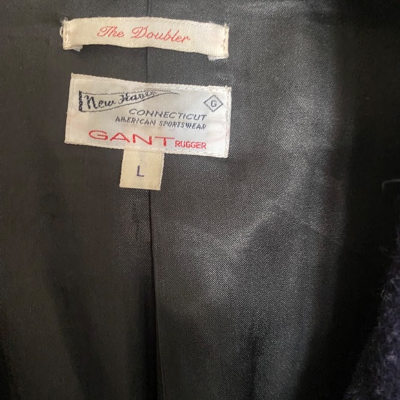 Gant Rugger men wool coat overcoat topcoat peacoat size L Large - Picture 2 of 3